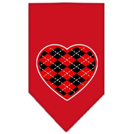 UNCONDITIONAL LOVE Argyle Heart Red Screen Print Bandana Red Large UN757681